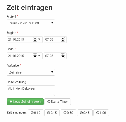 Schnell Zeit erfassen